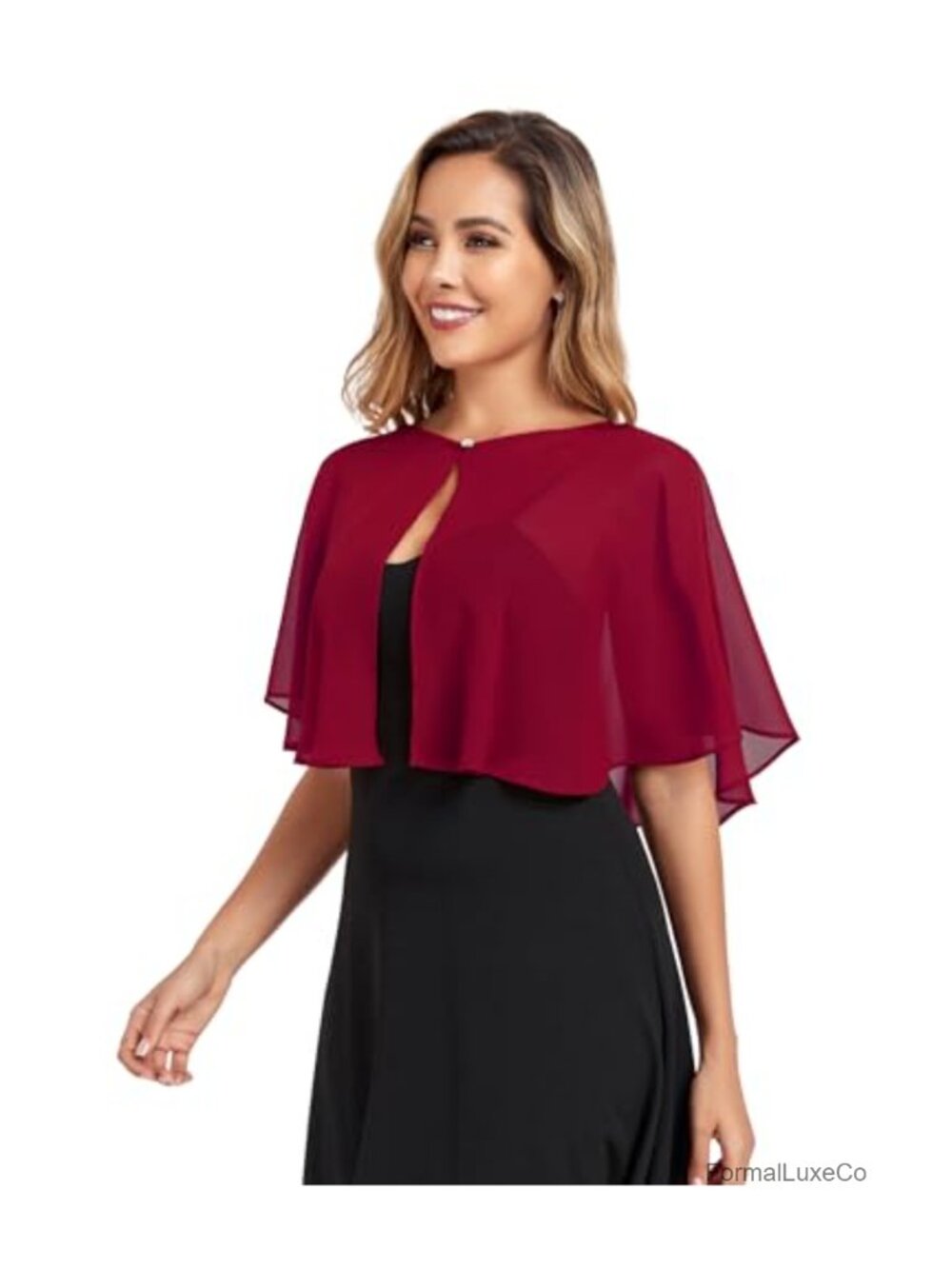 Chiffon Capelet Shawl Wrap for Evening Dress Wedding Cover Up